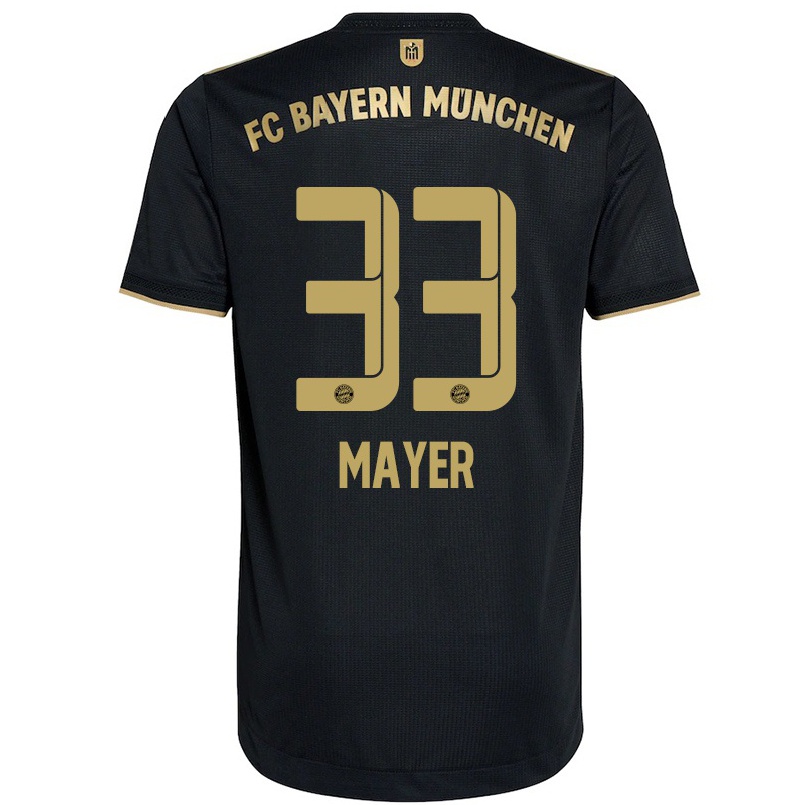 Kinder Fußball Jakob Mayer #33 Schwarz Auswärtstrikot Trikot 2021/22 T-shirt