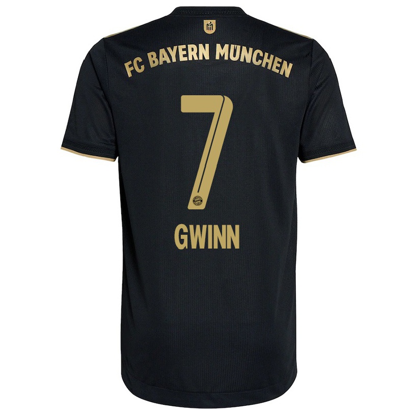 Kinder Fußball Giulia Gwinn #7 Schwarz Auswärtstrikot Trikot 2021/22 T-shirt