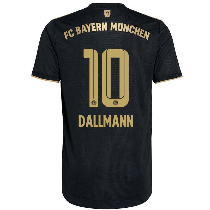 Kinder Fußball Linda Dallmann #10 Schwarz Auswärtstrikot Trikot 2021/22 T-shirt