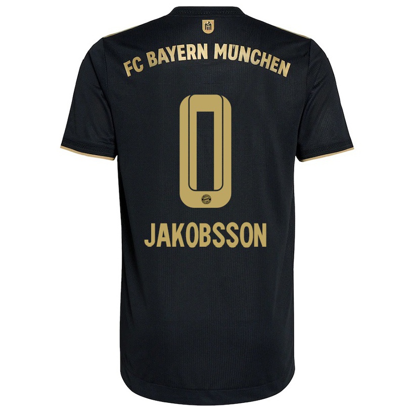 Kinder Fußball Sofia Jakobsson #0 Schwarz Auswärtstrikot Trikot 2021/22 T-shirt