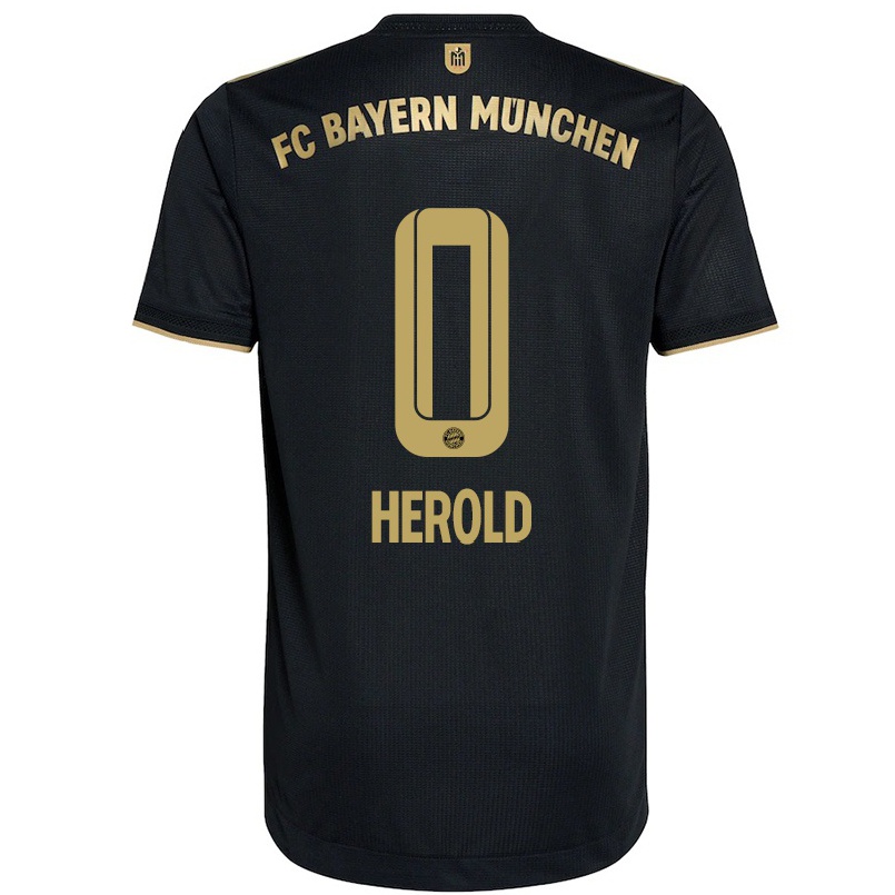 Kinder Fußball David Herold #0 Schwarz Auswärtstrikot Trikot 2021/22 T-shirt