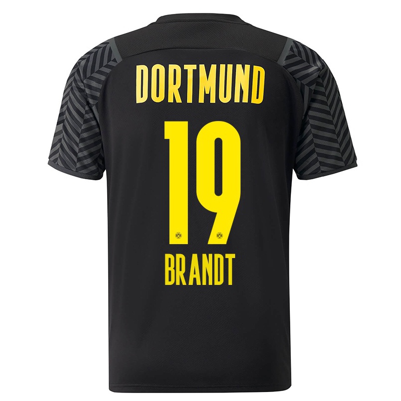 Kinder Fußball Julian Brandt #19 Grad Schwarz Auswärtstrikot Trikot 2021/22 T-shirt