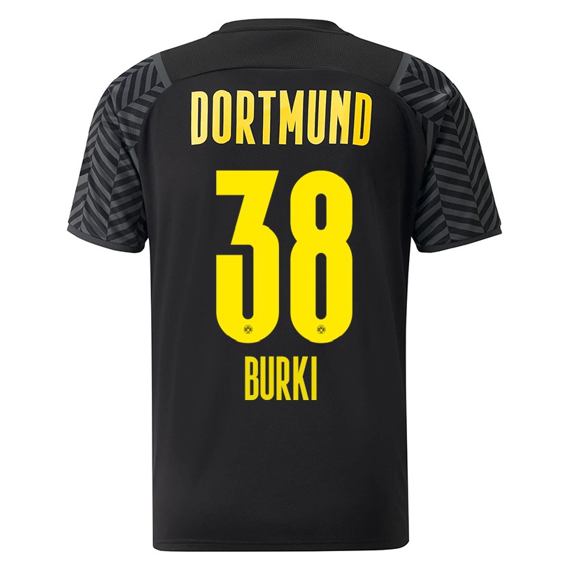 Kinder Fußball Roman Burki #38 Grad Schwarz Auswärtstrikot Trikot 2021/22 T-shirt
