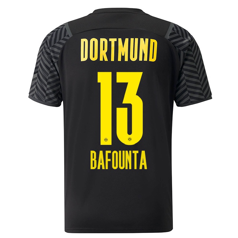 Kinder Fußball Kamal Bafounta #13 Grad Schwarz Auswärtstrikot Trikot 2021/22 T-shirt