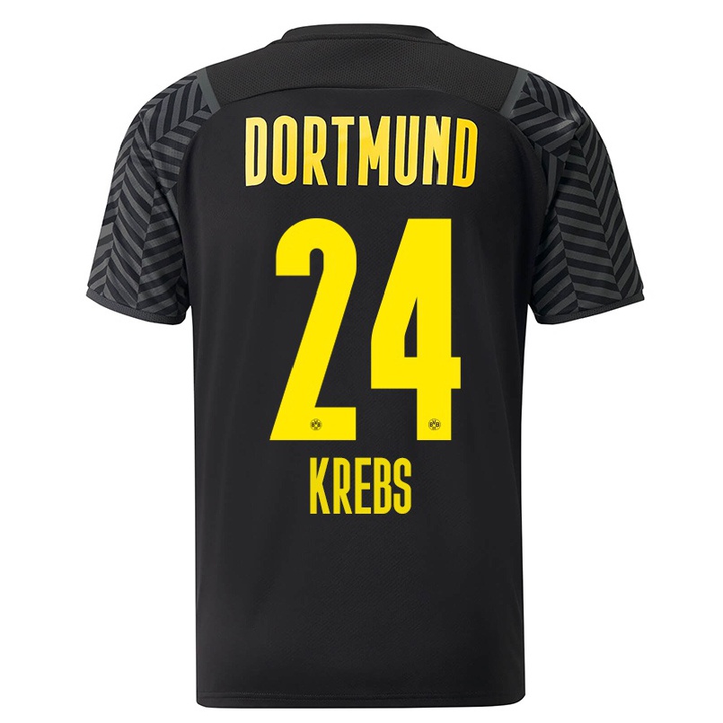 Kinder Fußball Florian Krebs #24 Grad Schwarz Auswärtstrikot Trikot 2021/22 T-shirt
