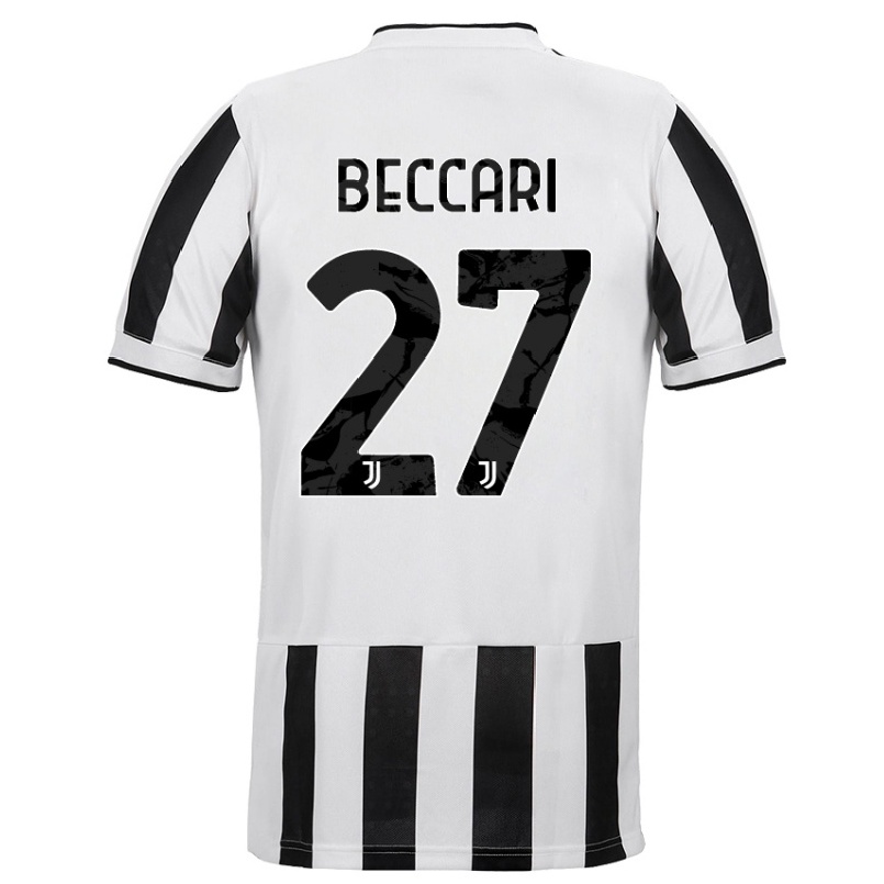 Kinder Fußball Chiara Beccari #27 Weiß Schwarz Heimtrikot Trikot 2021/22 T-shirt