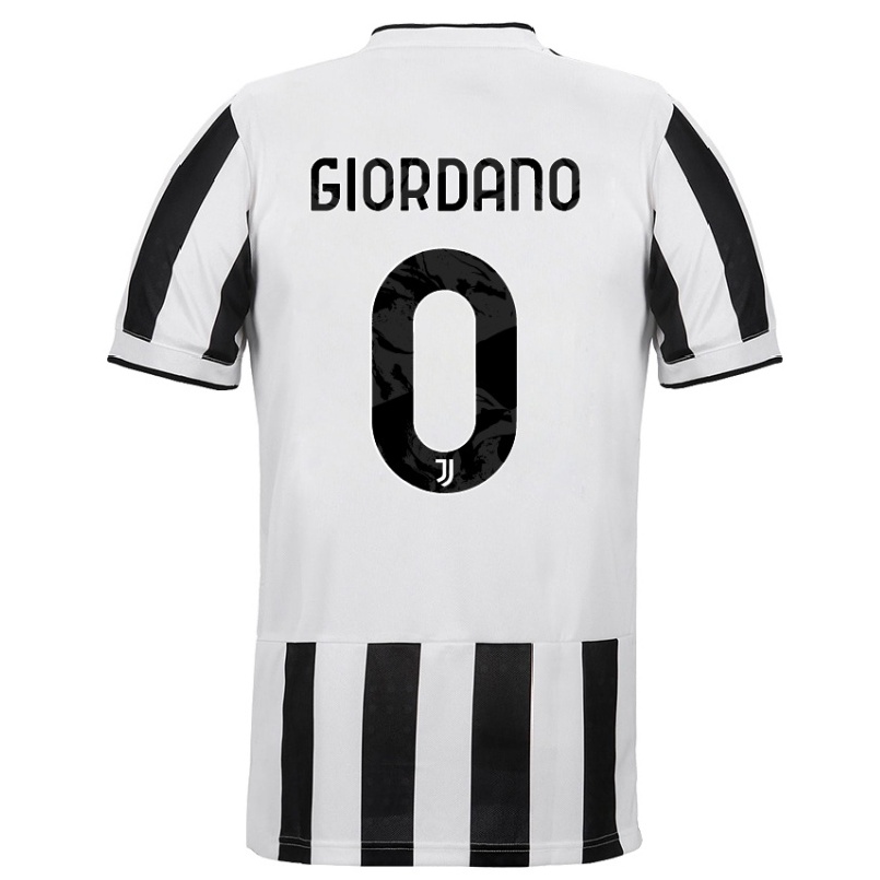 Kinder Fußball Michela Giordano #0 Weiß Schwarz Heimtrikot Trikot 2021/22 T-shirt