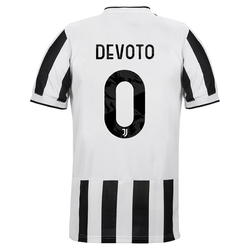 Kinder Fußball Flavia Devoto #0 Weiß Schwarz Heimtrikot Trikot 2021/22 T-shirt
