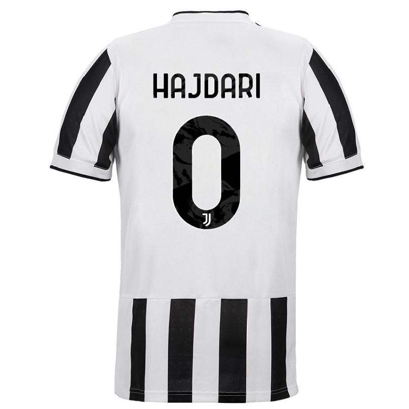 Kinder Fußball Albian Hajdari #0 Weiß Schwarz Heimtrikot Trikot 2021/22 T-shirt