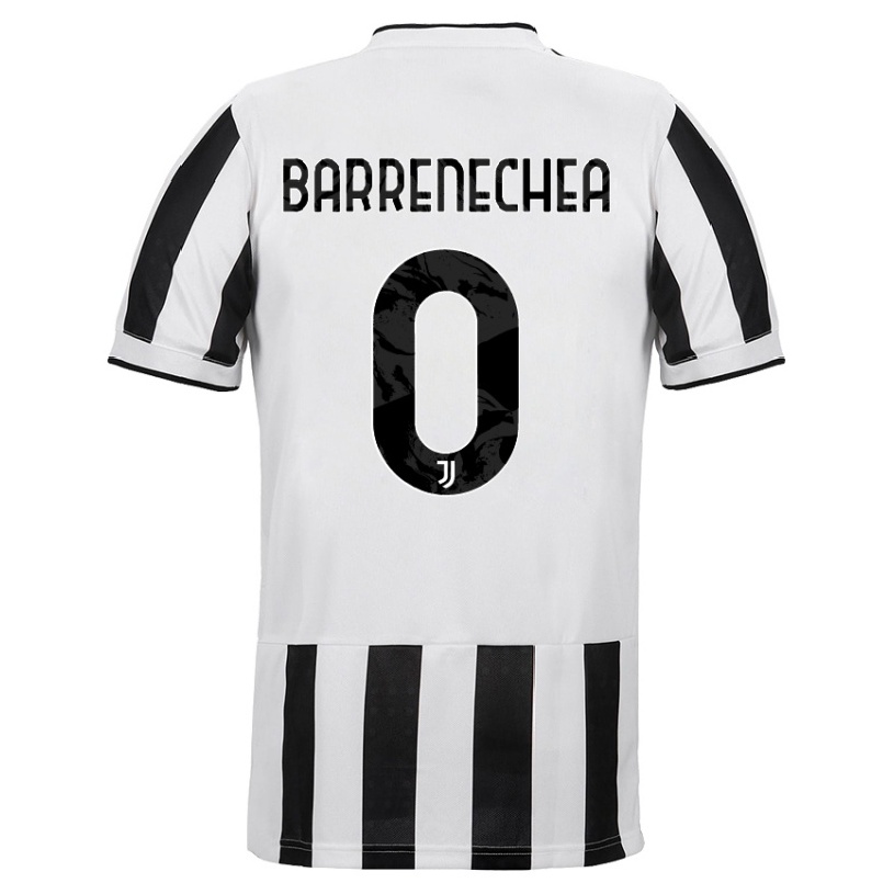 Kinder Fußball Enzo Barrenechea #0 Weiß Schwarz Heimtrikot Trikot 2021/22 T-shirt
