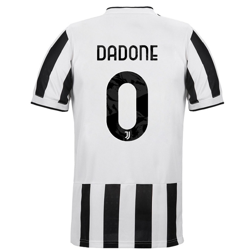 Kinder Fußball Filippo Dadone #0 Weiß Schwarz Heimtrikot Trikot 2021/22 T-shirt