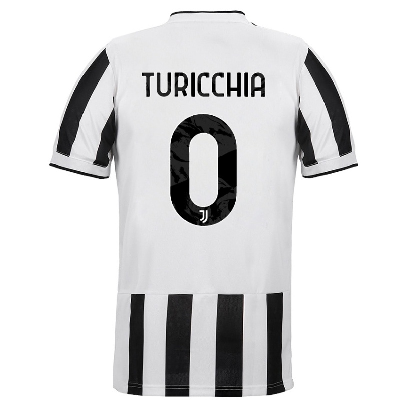 Kinder Fußball Riccardo Turicchia #0 Weiß Schwarz Heimtrikot Trikot 2021/22 T-shirt