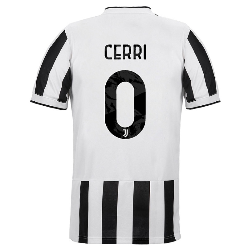 Kinder Fußball Leonardo Cerri #0 Weiß Schwarz Heimtrikot Trikot 2021/22 T-shirt