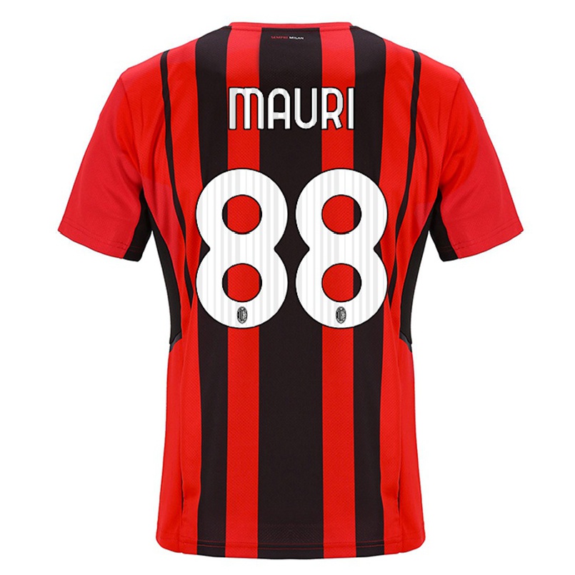 Kinder Fußball Claudia Mauri #88 Rot Schwarz Heimtrikot Trikot 2021/22 T-shirt