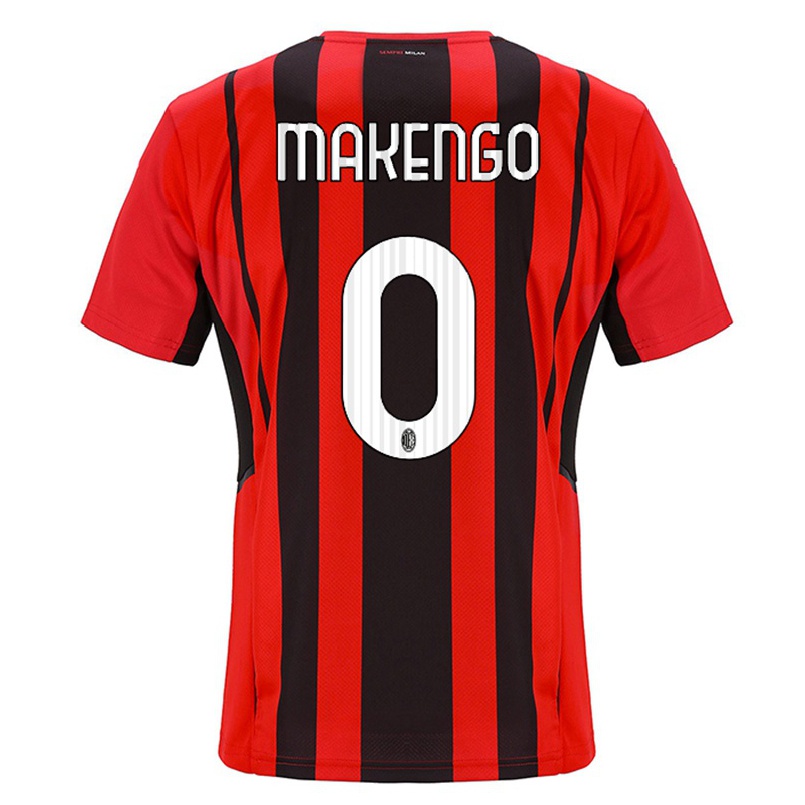 Kinder Fußball Clinton Nsiala Makengo #0 Rot Schwarz Heimtrikot Trikot 2021/22 T-shirt