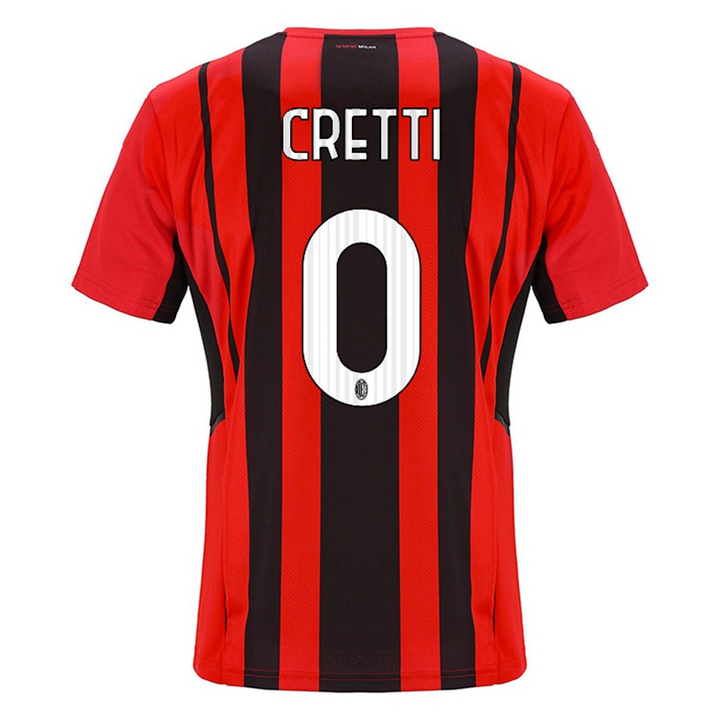 Kinder Fußball Mattia Cretti #0 Rot Schwarz Heimtrikot Trikot 2021/22 T-shirt