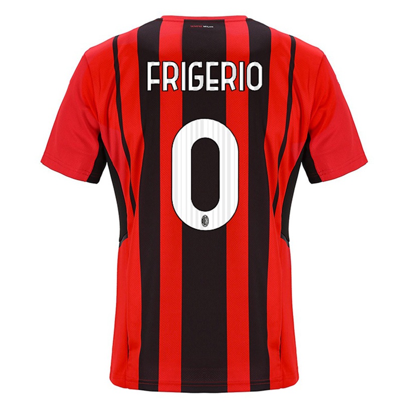 Kinder Fußball Marco Frigerio #0 Rot Schwarz Heimtrikot Trikot 2021/22 T-shirt
