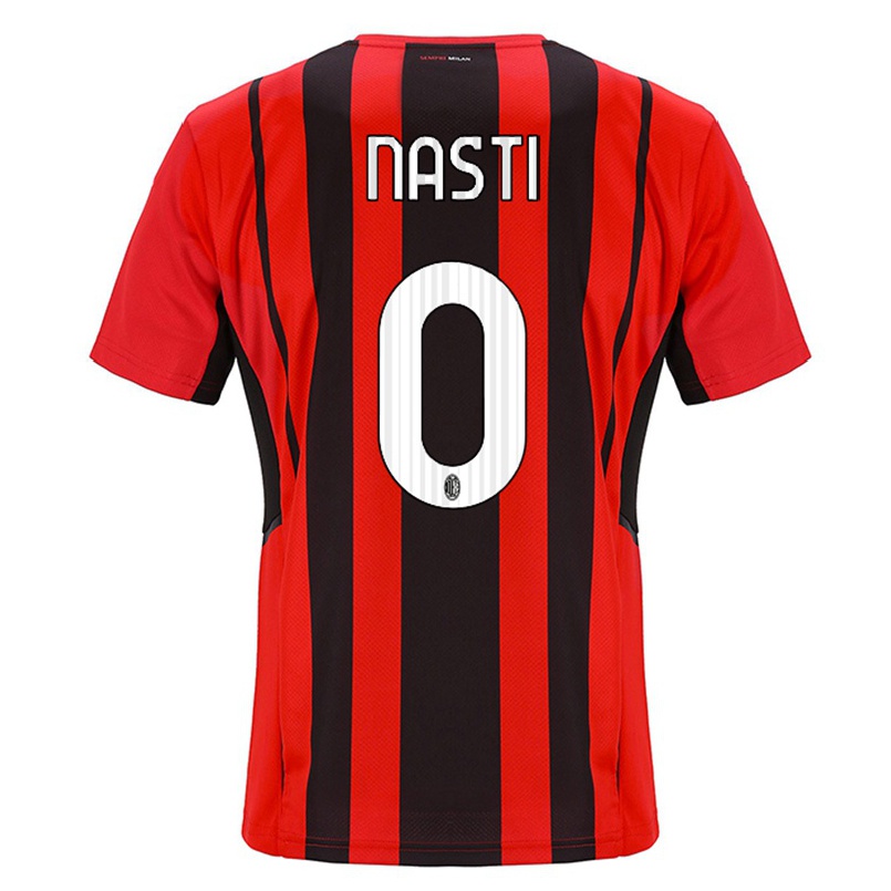 Kinder Fußball Marco Nasti #0 Rot Schwarz Heimtrikot Trikot 2021/22 T-shirt