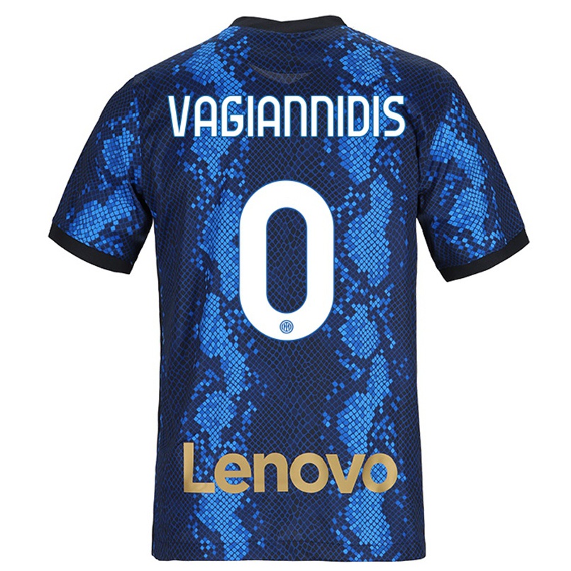 Kinder Fußball Georgios Vagiannidis #0 Dunkelblau Heimtrikot Trikot 2021/22 T-shirt