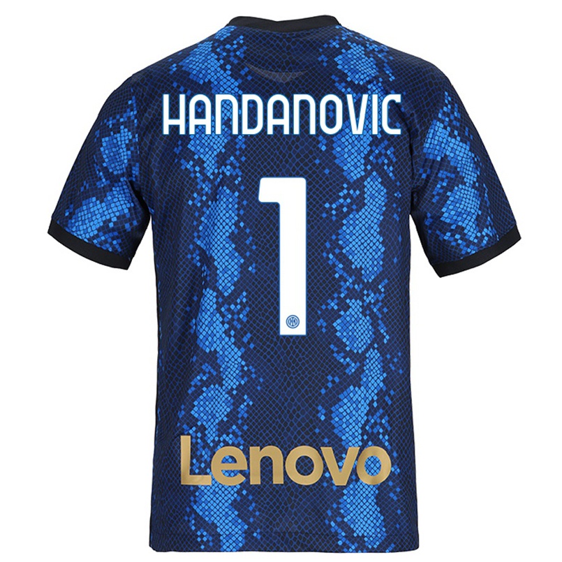 Kinder Fußball Samir Handanovic #1 Dunkelblau Heimtrikot Trikot 2021/22 T-shirt