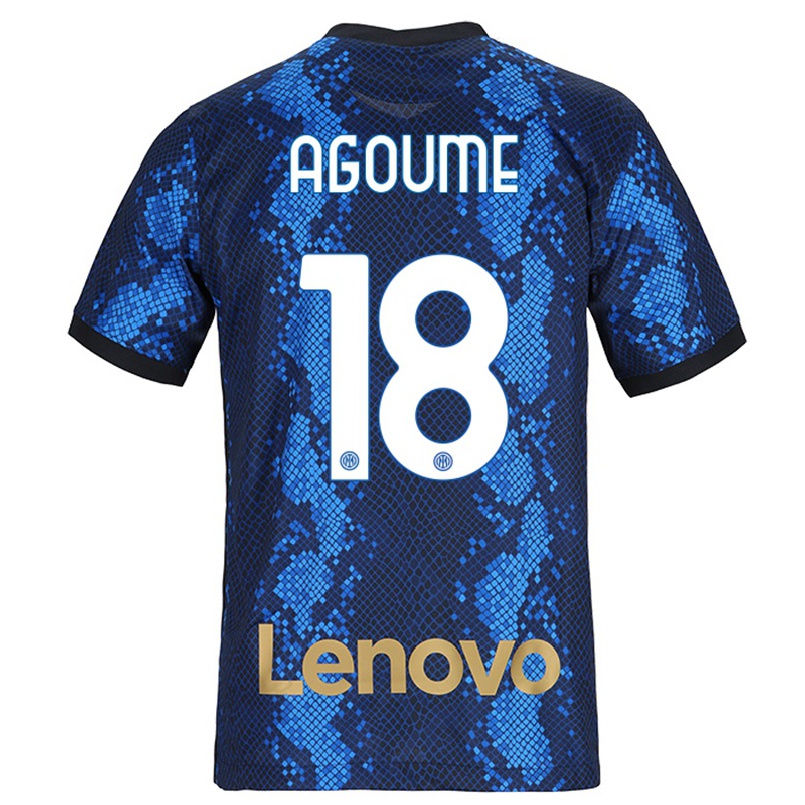 Kinder Fußball Lucien Agoume #18 Dunkelblau Heimtrikot Trikot 2021/22 T-shirt