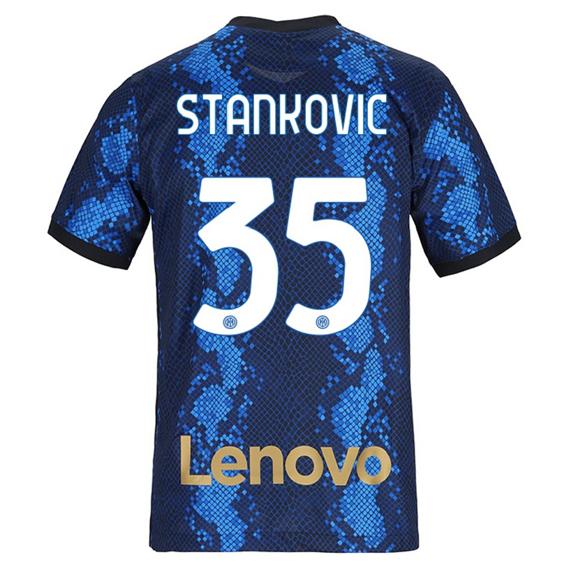 Kinder Fußball Filip Stankovic #35 Dunkelblau Heimtrikot Trikot 2021/22 T-shirt