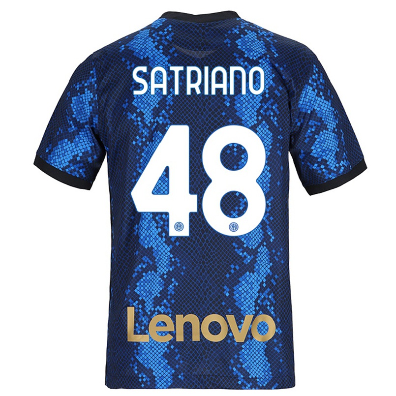 Kinder Fußball Martin Satriano #48 Dunkelblau Heimtrikot Trikot 2021/22 T-shirt