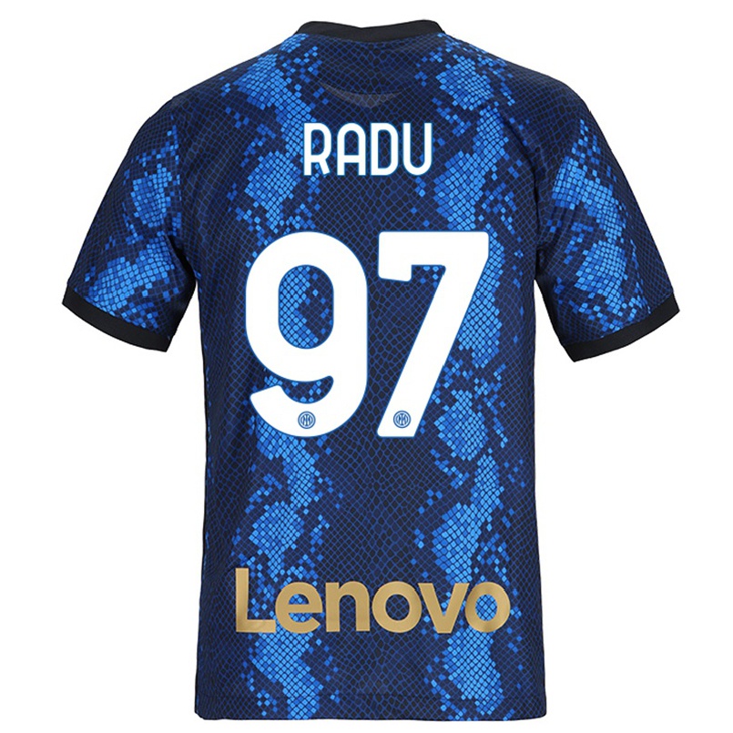 Kinder Fußball Ionut Radu #97 Dunkelblau Heimtrikot Trikot 2021/22 T-shirt