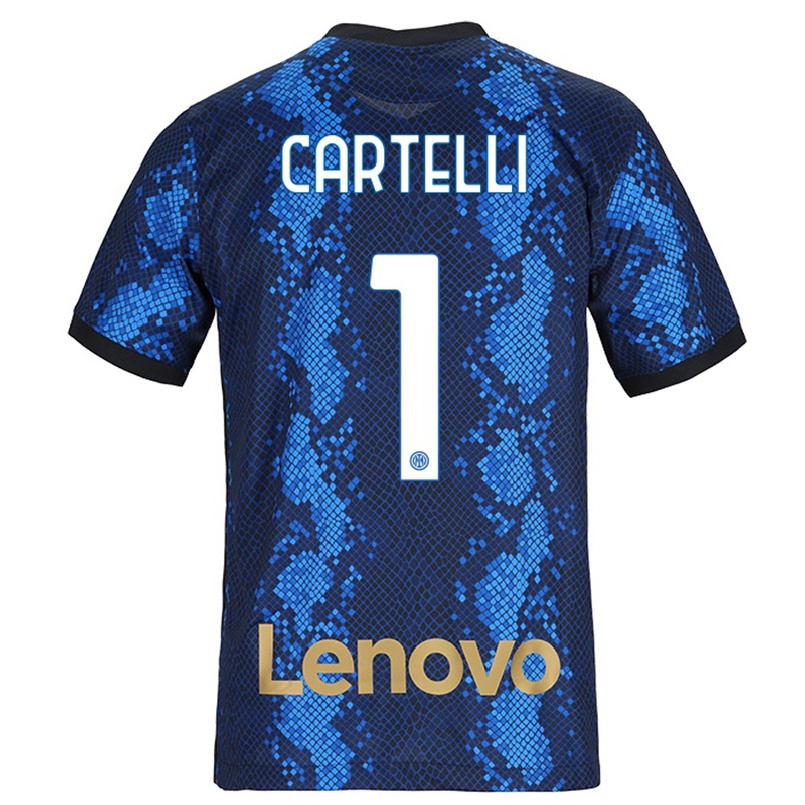 Kinder Fußball Carlotta Cartelli #1 Dunkelblau Heimtrikot Trikot 2021/22 T-shirt