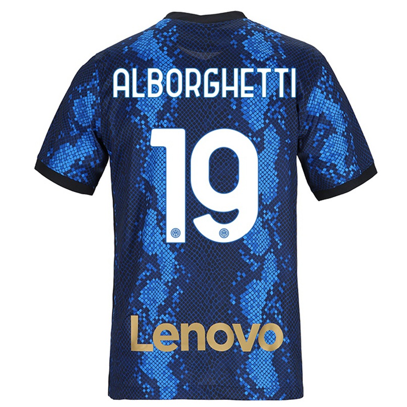 Kinder Fußball Lisa Alborghetti #19 Dunkelblau Heimtrikot Trikot 2021/22 T-shirt
