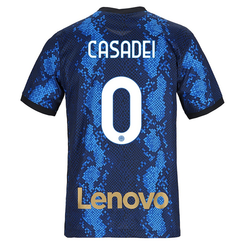Kinder Fußball Cesare Casadei #0 Dunkelblau Heimtrikot Trikot 2021/22 T-shirt