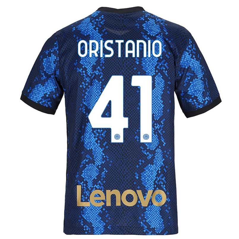 Kinder Fußball Gaetano Oristanio #41 Dunkelblau Heimtrikot Trikot 2021/22 T-shirt