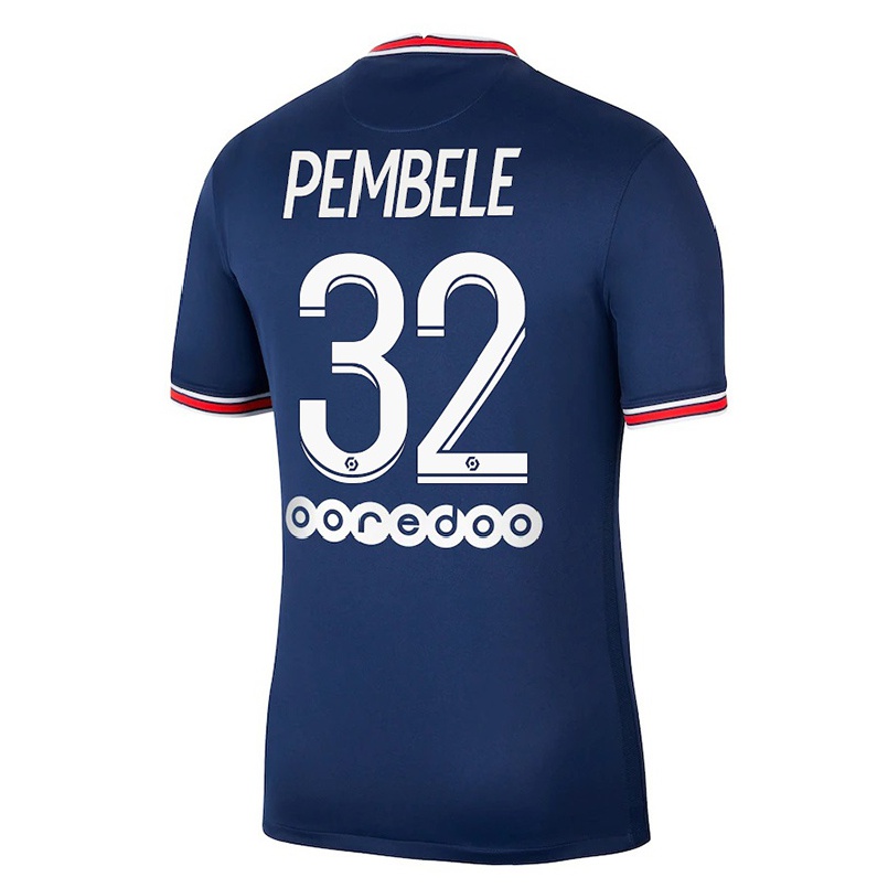 Kinder Fußball Timothee Pembele #32 Dunkelblau Heimtrikot Trikot 2021/22 T-shirt