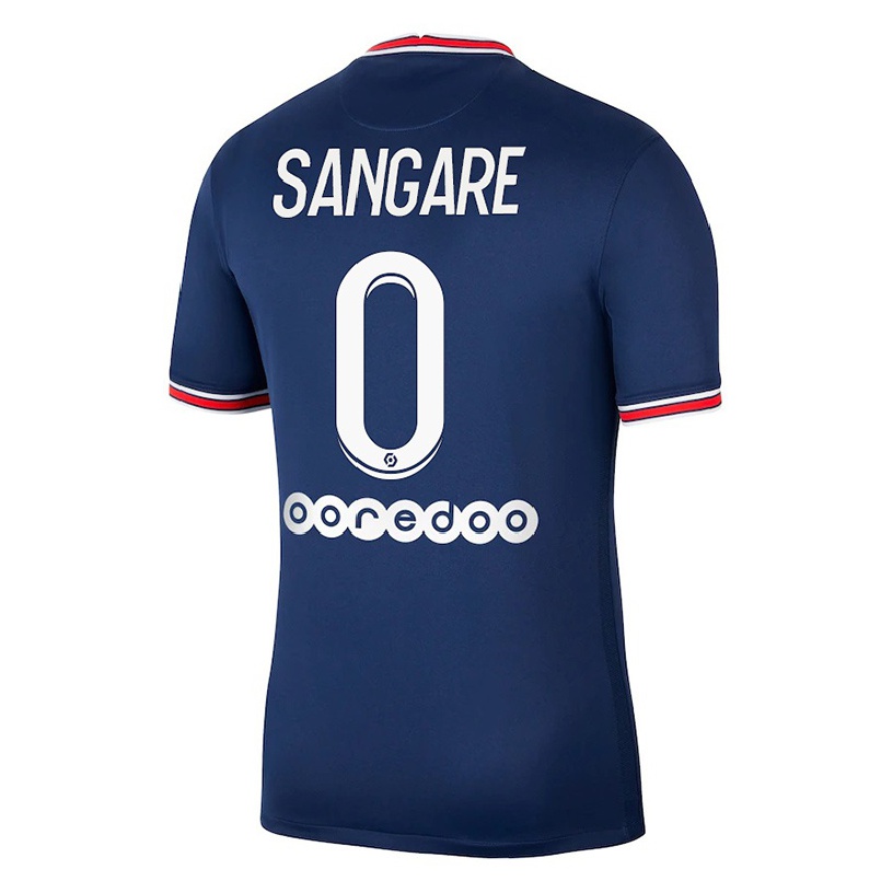 Kinder Fußball Hawa Sangare #0 Dunkelblau Heimtrikot Trikot 2021/22 T-shirt