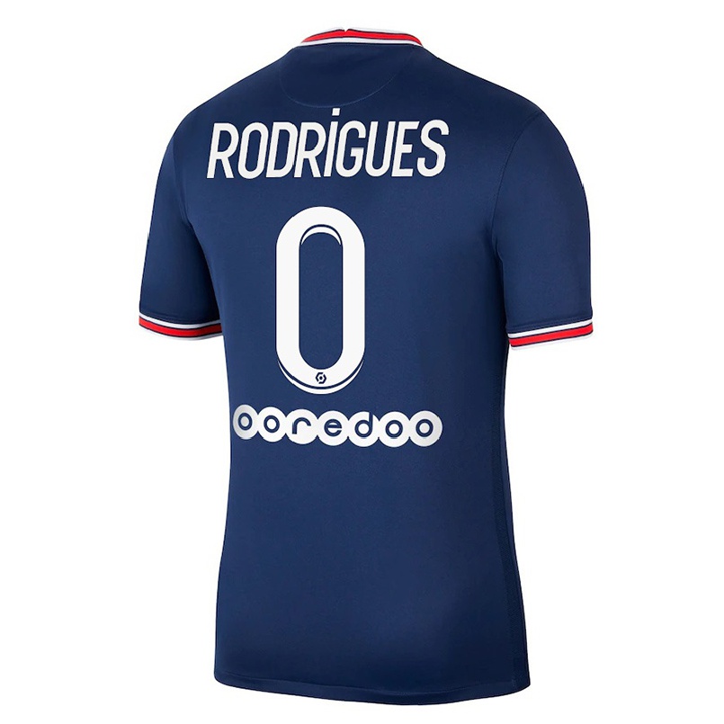Kinder Fußball Nelly Rodrigues #0 Dunkelblau Heimtrikot Trikot 2021/22 T-Shirt