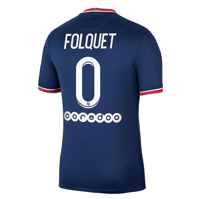 Kinder Fußball Magnaba Folquet #0 Dunkelblau Heimtrikot Trikot 2021/22 T-Shirt