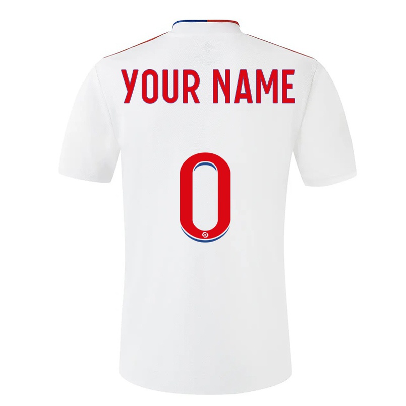 Kinder Fußball Dein Name #0 Weiß Heimtrikot Trikot 2021/22 T-shirt