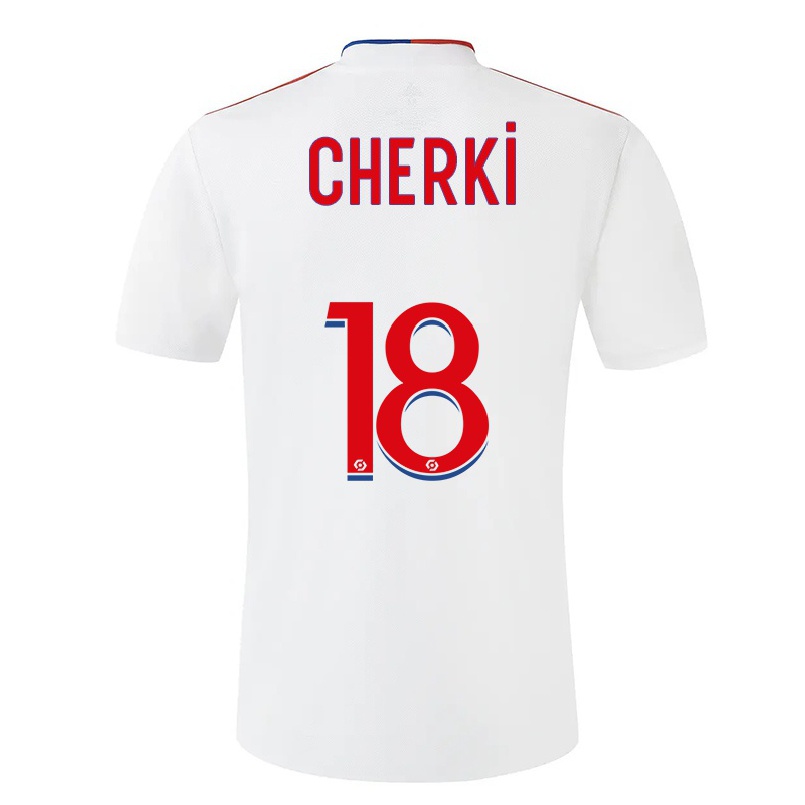 Kinder Fußball Rayan Cherki #18 Weiß Heimtrikot Trikot 2021/22 T-shirt