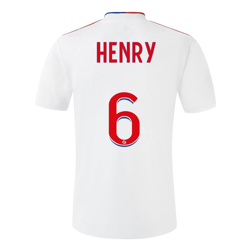 Kinder Fußball Amandine Henry #6 Weiß Heimtrikot Trikot 2021/22 T-shirt