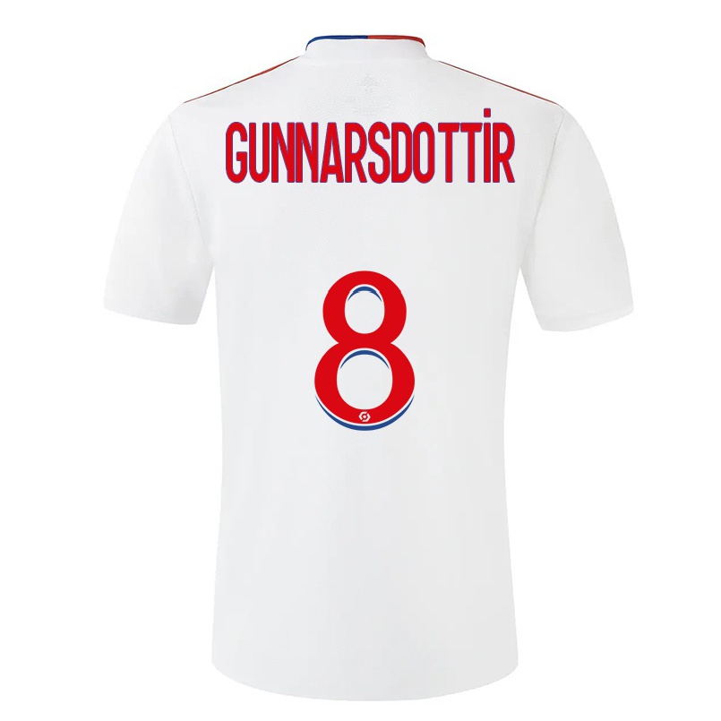Kinder Fußball Sara Bjork Gunnarsdottir #8 Weiß Heimtrikot Trikot 2021/22 T-shirt