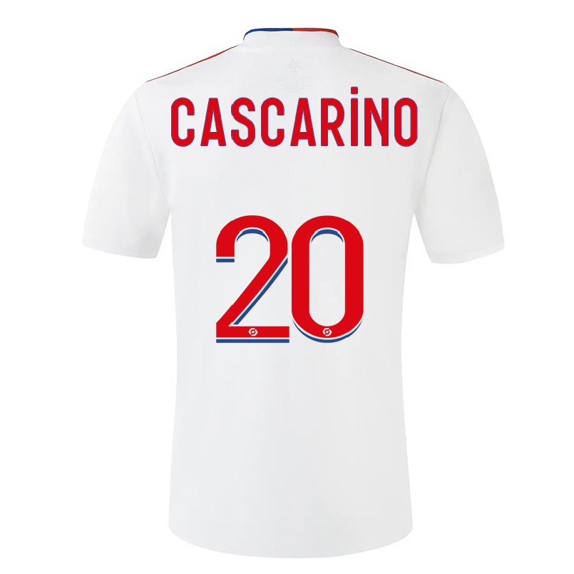 Kinder Fußball Delphine Cascarino #20 Weiß Heimtrikot Trikot 2021/22 T-shirt