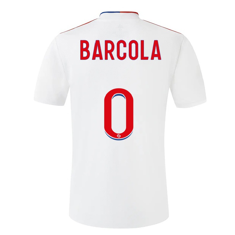 Kinder Fußball Malcolm Barcola #0 Weiß Heimtrikot Trikot 2021/22 T-shirt
