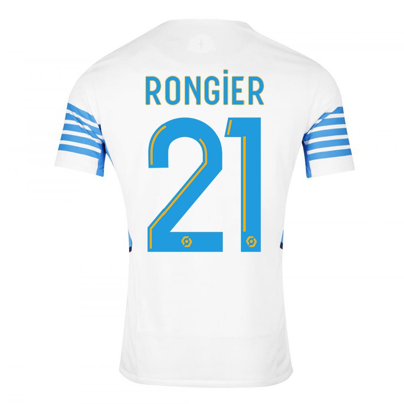 Kinder Fußball Valentin Rongier #21 Weiß Heimtrikot Trikot 2021/22 T-shirt