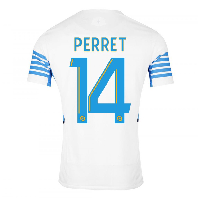 Kinder Fußball Jenny Perret #14 Weiß Heimtrikot Trikot 2021/22 T-shirt
