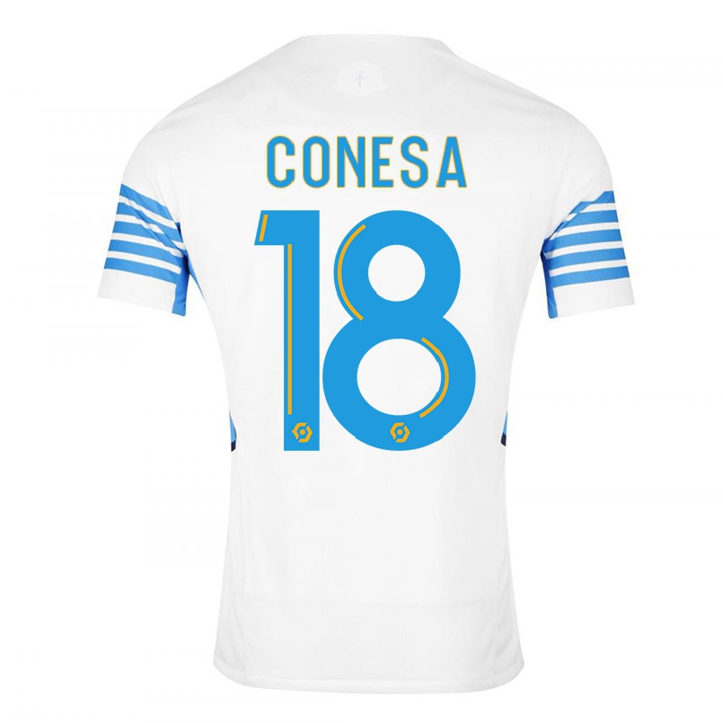 Kinder Fußball Anna Conesa #18 Weiß Heimtrikot Trikot 2021/22 T-shirt