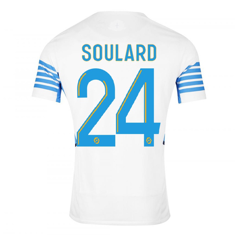 Kinder Fußball Amandine Soulard #24 Weiß Heimtrikot Trikot 2021/22 T-shirt