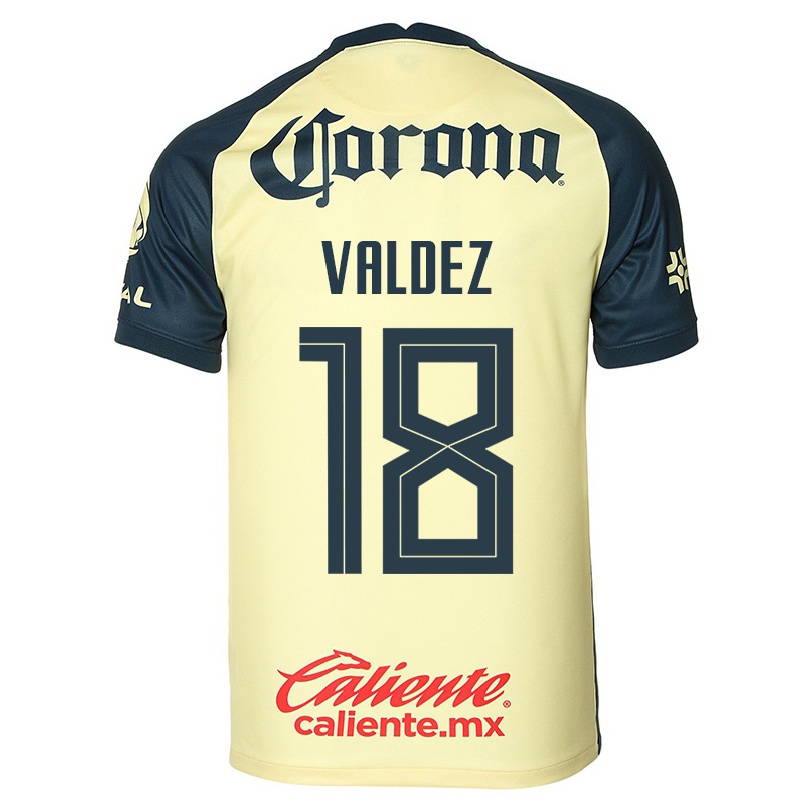Kinder Fußball Bruno Valdez #18 Gelb Heimtrikot Trikot 2021/22 T-shirt