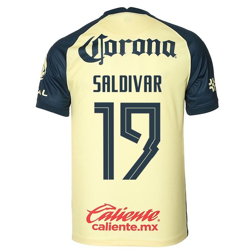 Kinder Fußball Angelique Saldivar #19 Gelb Heimtrikot Trikot 2021/22 T-shirt