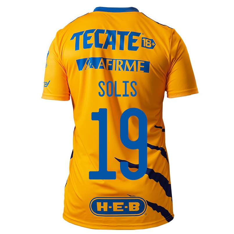 Kinder Fußball Blanca Solis #19 Gelb Heimtrikot Trikot 2021/22 T-shirt