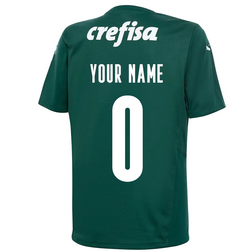 Kinder Fußball Dein Name #0 Dunkelgrün Heimtrikot Trikot 2021/22 T-shirt